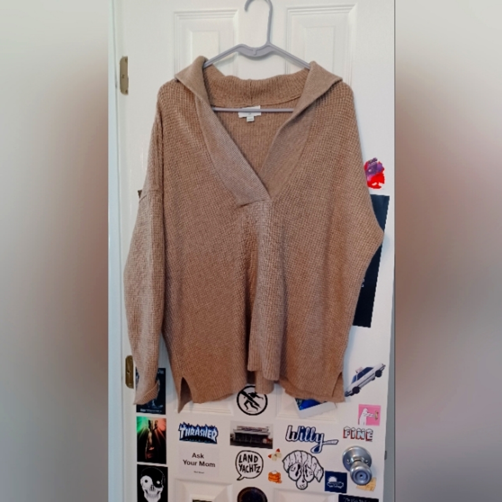 Aerie Cozyup Waffle Knit V Neck Sweater